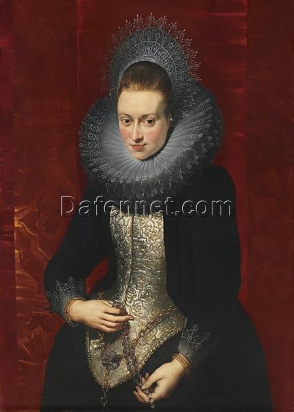 Peter Paul Rubens “Portrait of a Young Woman with a Rosary” (1609-1610) | Elegant Baroque Portrait with Religious Symbolism