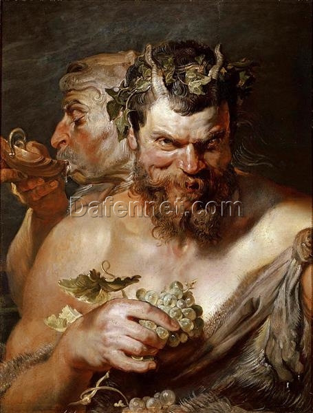 Handcrafted Oil Painting – Two Satyrs, Peter Paul Rubens