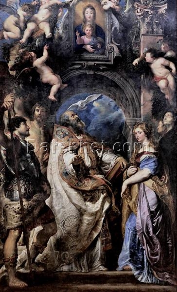 Peter Paul Rubens “St. Gregory the Great with Saints” (1606) | Classic Baroque Religious Art | Premium Canvas Reproduction