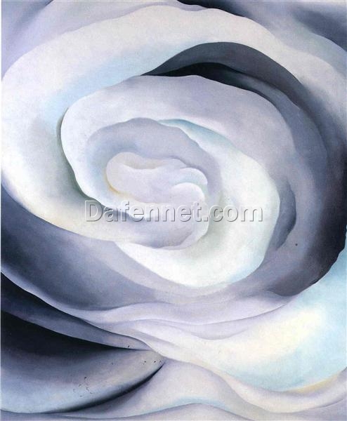 Georgia O’Keeffe Abstraction White Rose – High-End Custom Oil Painting for Abstract Art Collectors