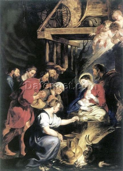 Custom Oil Painting – Adoration of the Shepherds, Rubens, Baroque Religious Art