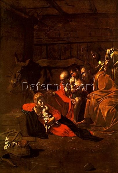 Adoration of the Shepherds” by Caravaggio – Stunning Oil Painting Reproduction | High-Quality Hand-Painted Canvas Art for Home Décor