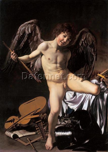 Amor Victorious by Caravaggio – Custom Oil Painting on Canvas for Classical Art Enthusiasts