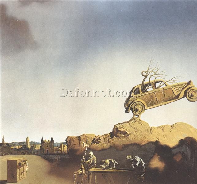 Salvador Dalí “Apparition of the Town of Delft” 1936 – High-End Custom Oil Painting, Surrealist Art Blending the Past and Present with a Dreamlike Vision