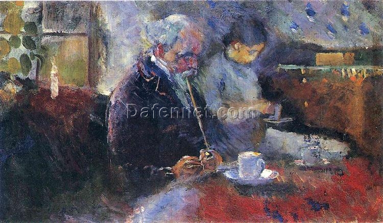 Luxury Edvard Munch ‘At the Coffee Table’ Canvas Oil Painting – Unique Fine Art, Perfect for Upscale Home & Office Decoration