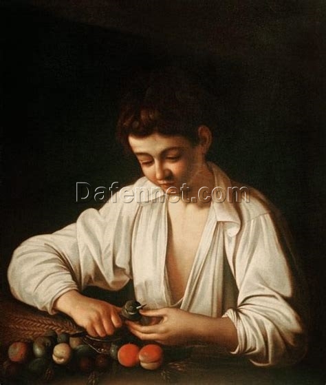 Buy Caravaggio’s “Boy Peeling Fruit” c.1592-1593 (Fanciullo che Monda un Pomo) – Premium Oil Painting Reproduction | Custom Handcrafted Canvas Art