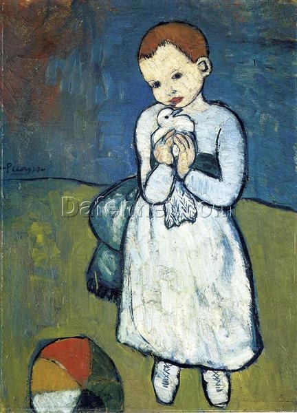 Buy Pablo Picasso’s “Child with Dove” 1901 – Premium Oil Painting Reproduction | Custom Handcrafted Canvas Art