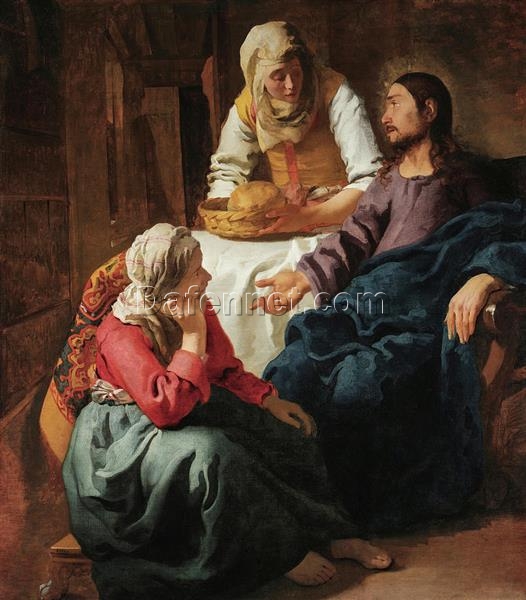 Buy Johannes Vermeer’s “Christ in the House of Martha and Mary” 1654 – Premium Oil Painting Reproduction | High-Quality Canvas Art