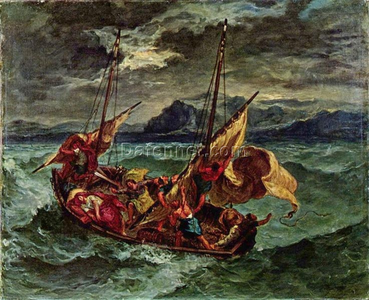 Eugène Delacroix – Christ on the Sea of Galilee (1854) – Dramatic Romantic Canvas for Bold Home Decor