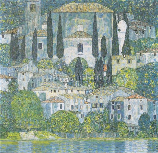 Gustav Klimt ‘Church in Cassone’ Canvas Oil Painting – Premium Custom Art, Fine Art for Elegant Home & Office Decor