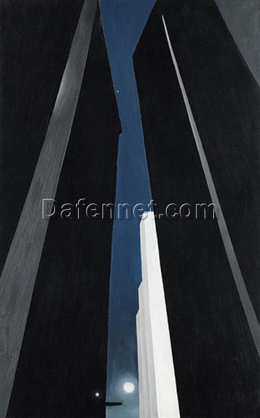 Luxury Georgia O’Keeffe City Night – Custom Canvas Oil Painting for Bold and Modern Urban Art Collectors