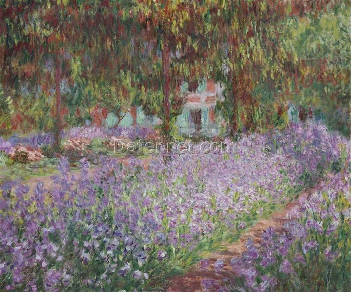 Irises in Monet’s Garden by Claude Monet (1900) – Luxury Custom Oil Painting for Iconic Impressionist Art Collectors