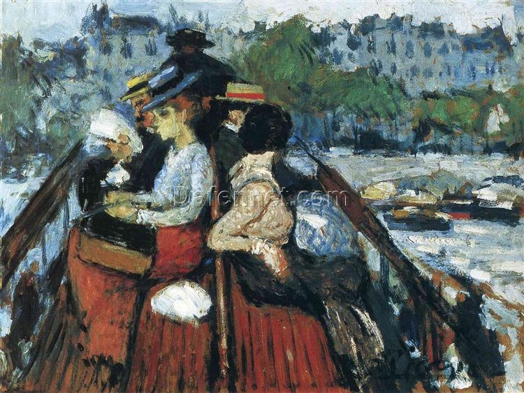 Crossing the Seine on the Upper Deck” by Pablo Picasso 1901 – Hand-Painted Oil Painting Reproduction | Fine Art Canvas from Dafen Village