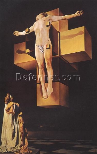 Salvador Dali ‘Crucifixion (Corpus Hypercubicus)’ Canvas Oil Painting – Luxury Custom Art, Fine Art for Elegant Home & Office Decor, Studio-Quality Artwork