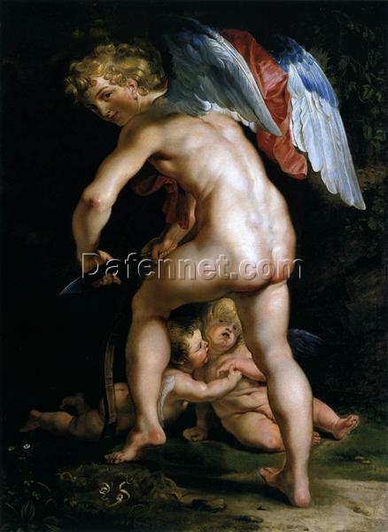 Handcrafted Oil Painting – Cupid Making His Bow, Peter Paul Rubens