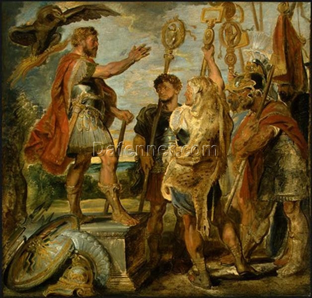 Decius Mus Addressing the Legions by Peter Paul Rubens – Baroque History Painting Oil on Canvas