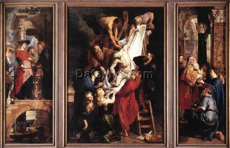 Peter Paul Rubens – Descent from the Cross (1612-1614) – Baroque Triptych of Christ’s Passion, Death, and Burial