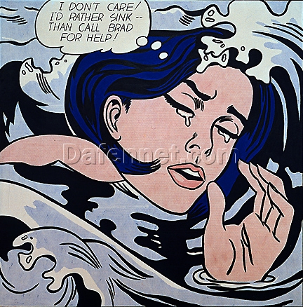 Roy Lichtenstein’s Drowning Girl (1963) – Iconic Pop Art with Emotional Depth and Bold, Graphic Design