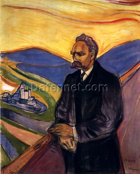 Elegant ‘Friedrich Nietzsche’ by Edvard Munch – Luxury Oil Painting, Studio-Quality Canvas Art for Stylish Interior Decor