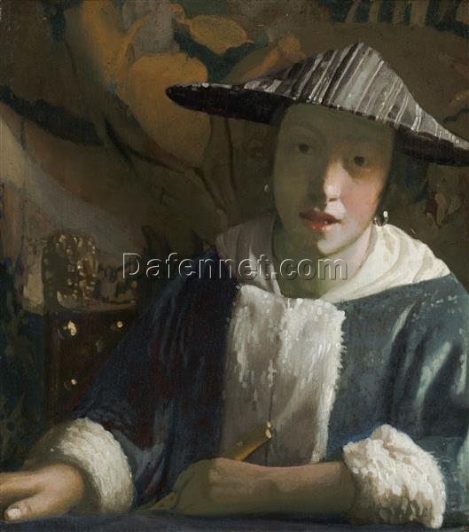 Girl with a Flute” by Johannes Vermeer – Hand-Painted Oil Painting Reproduction | Fine Art Canvas from Dafen Village