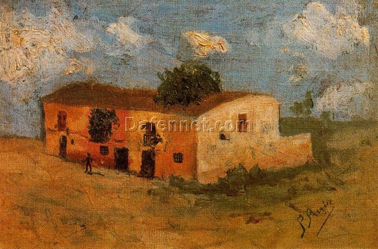 Pablo Picasso “House in the Field” 1893 – Authentic Oil Painting Reproduction | Elegant Canvas Art from Dafen Village