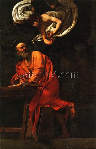 Buy Caravaggio’s “Inspiration of Saint Matthew” 1602 – Premium Oil Painting Reproduction | Custom Handcrafted Canvas Art