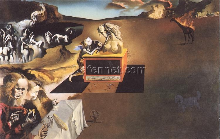 1937 Salvador Dalí “Invention of the Monsters” – Surrealist Mythical Art, Custom Canvas Oil Painting