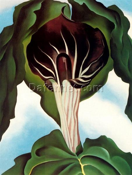 Georgia O’Keeffe Jack-in-the-Pulpit III – Custom Oil Painting on Canvas for Nature-Inspired Art Collectors