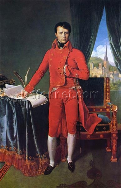 Napoléon Bonaparte by Jean Auguste Dominique Ingres – Magnificent 19th Century Neoclassical Portrait Canvas for Royal Home Accents