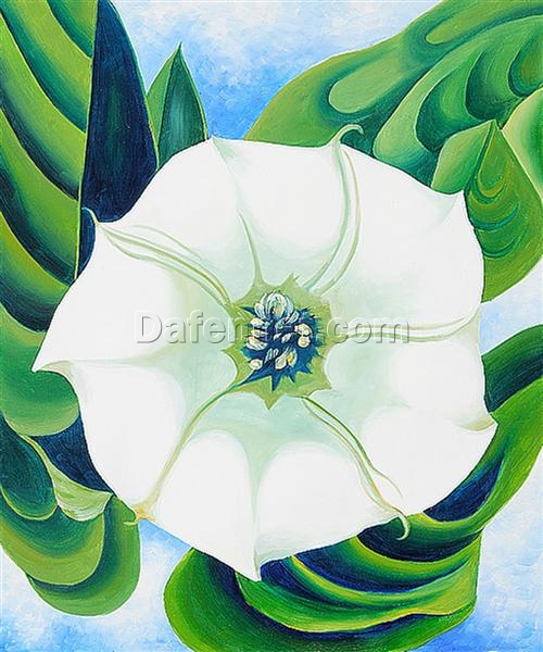 Bespoke Georgia O’Keeffe Jimson Weed – Custom Hand-Painted Oil Painting for Botanical Art Lovers