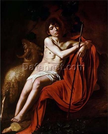 John the Baptist” by Caravaggio – c.1610 Oil Painting Reproduction | Beautiful Hand-Painted Canvas Artwork for Art Collectors