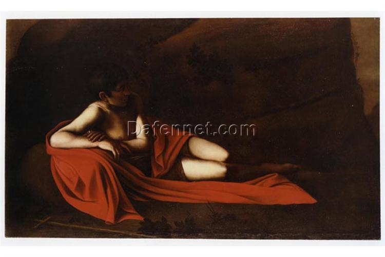 Luxury Caravaggio John the Baptist (Reclining Baptist) – Custom Baroque Canvas Oil Painting for Sophisticated Home Decor