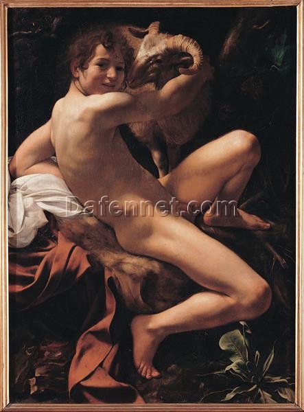 Caravaggio John the Baptist – Handcrafted Oil Painting on Canvas for Baroque Art Interior Design