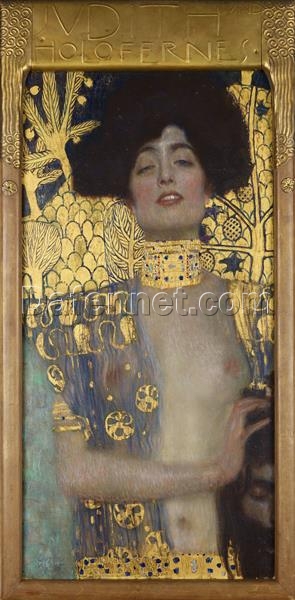 High-End Gustav Klimt ‘Judith and the Head of Holofernes’ Oil Painting on Canvas – Exquisite Art, Limited Edition for Upscale Interiors