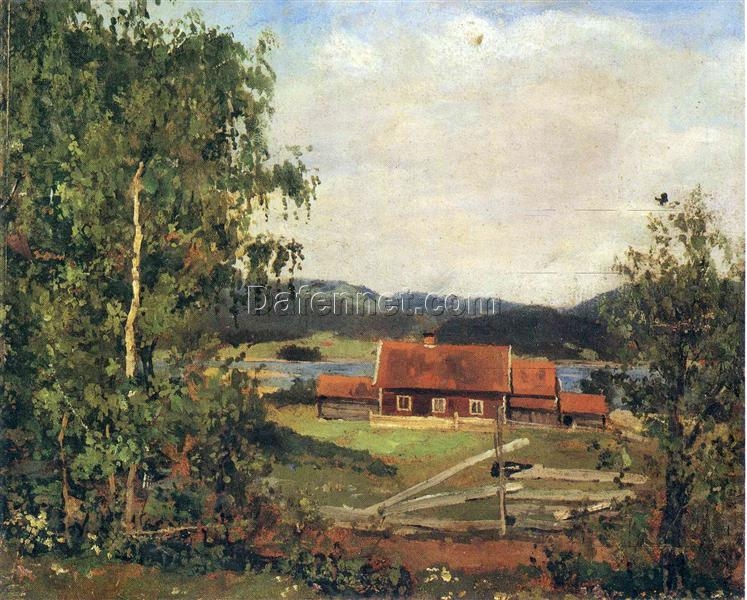 Premium Edvard Munch ‘Landscape: Maridalen by Oslo’ Canvas Oil Art – Custom Crafted, Elegant Artwork for Home and Office Spaces