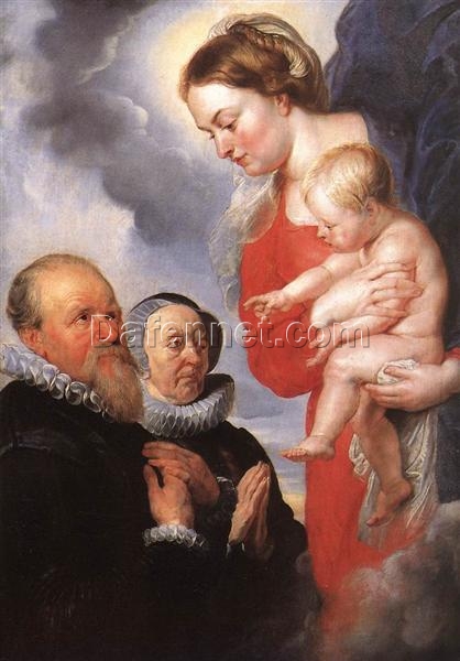 Peter Paul Rubens “Madonna and Child with the Donors Alexandre Goubeau and Anne Antoni” (1604) | Classic Baroque Religious Art | Canvas Print