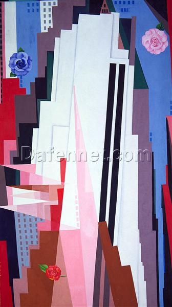 Manhattan by Georgia O’Keeffe – Custom Handcrafted Oil Painting for Urban Landscape Art Spaces