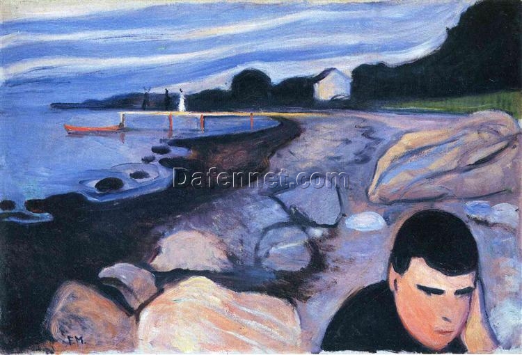 Premium Edvard Munch ‘Melancholy (Melankoli)’ Canvas Oil Art – Custom Crafted, Elegant Artwork for Home and Office Spaces