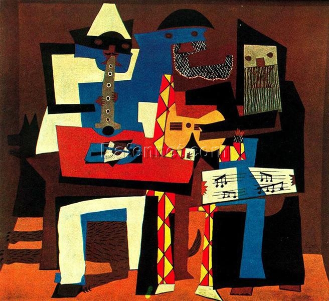 Reproduction of Picasso’s “Musicians with Masks” | High-Quality Hand-painted Oil Art for Sale