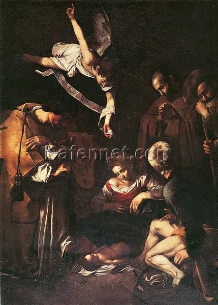 Nativity with St. Francis and St. Lawrence” by Caravaggio 1609 – Hand-Painted Oil Painting Reproduction | Fine Art Canvas from Dafen Village