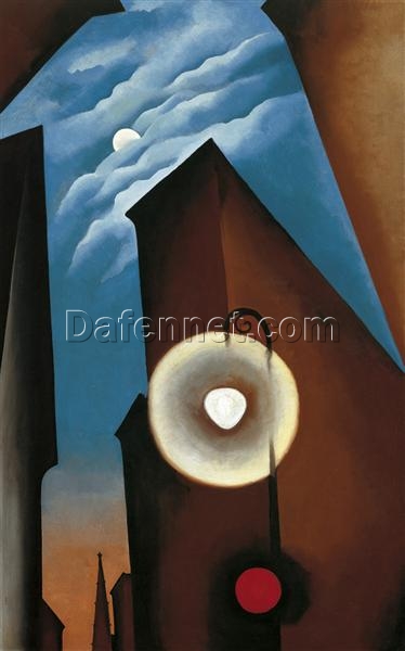 Georgia O’Keeffe “New York with Moon” (1925) | Modern Urban Landscape, High-Quality Canvas Reproduction