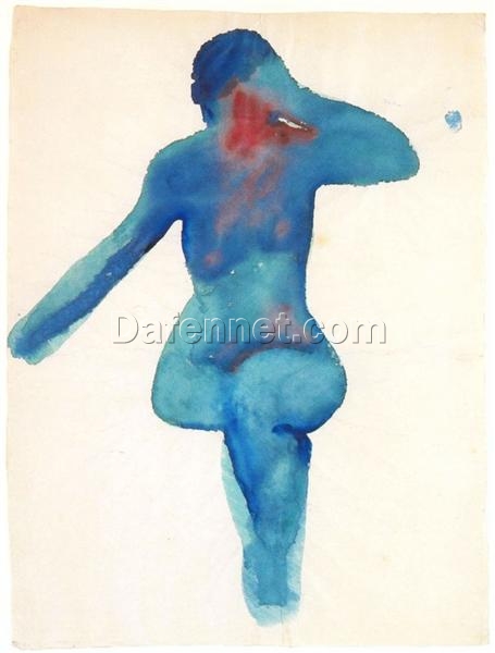 Hand-Painted Georgia O’Keeffe Nude Series VIII – Premium Oil Painting on Canvas for Abstract and Elegant Interiors