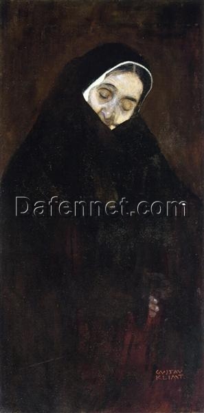 Luxury Gustav Klimt ‘Old Woman’ Canvas Oil Painting – Unique Fine Art, Perfect for Upscale Home & Office Decoration