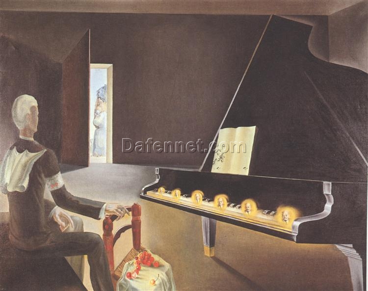 Premium Salvador Dalí “Partial Hallucination: Six Apparitions of Lenin on a Piano” 1931 – Handcrafted Oil Painting on Canvas, Surrealist Representation of Memory and Ideology