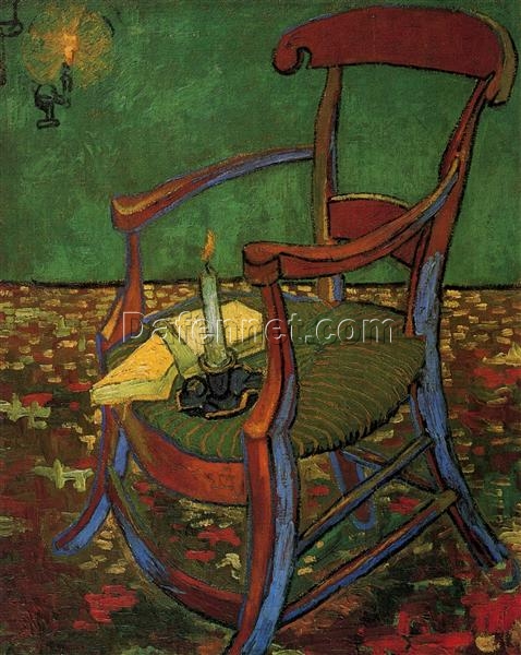 Paul Gauguin’s Armchair by Vincent van Gogh – 1888 Oil Painting Reflecting Post-Impressionist Themes