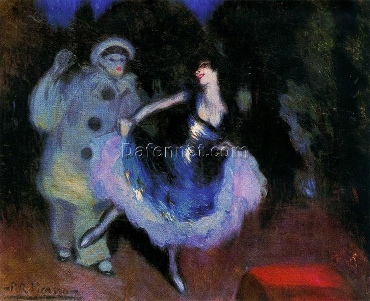 Pablo Picasso “Pierrot and Colombina” 1900 – Authentic Oil Painting Reproduction | Elegant Canvas Art from Dafen Village