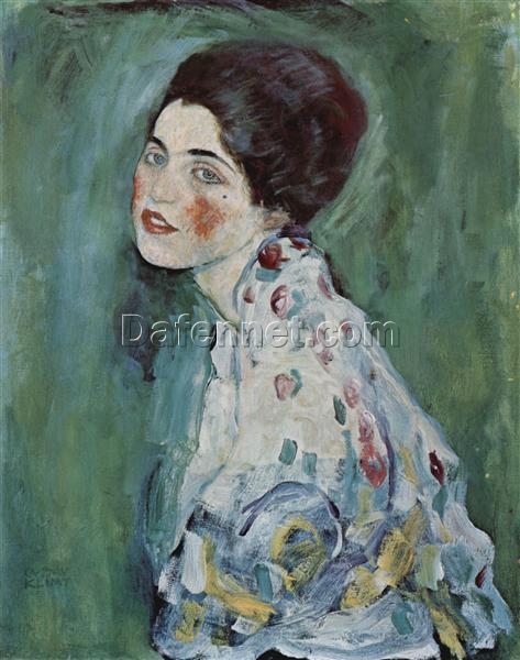 High-End Gustav Klimt ‘Portrait of a Lady’ Oil Painting on Canvas – Exquisite Art, Ideal for Refined Interiors