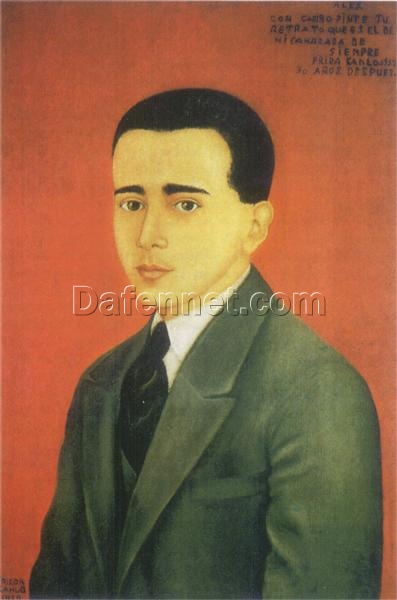 Elegant ‘Portrait of Alejandro Gómez Arias (Retrato de Alejandro Gómez Arias)’ by Frida Kahlo – Luxury Oil Painting, Studio-Quality Canvas Art for Stylish Interior Decor