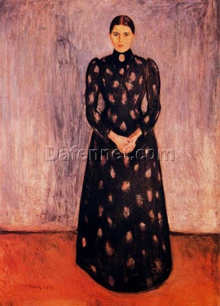 Edvard Munch ‘Portrait of Inger Munch (Kunstnerens Søster Inger)’ Canvas Oil Painting – Premium Custom Art, Fine Art for Elegant Home & Office Decor