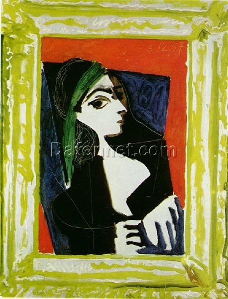 Buy “Portrait of Jacqueline” by Picasso | 1957 Oil Painting Reproduction, Handcrafted